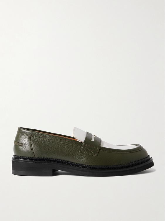 Dark green loafers from Mr P.