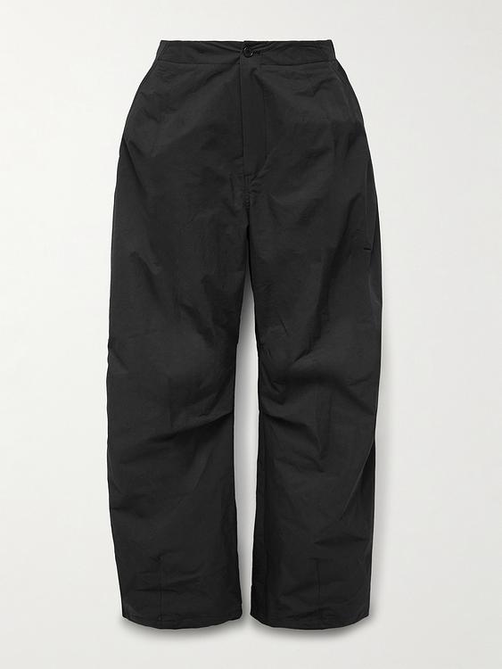 Black wide-leg casual trousers from Amomento