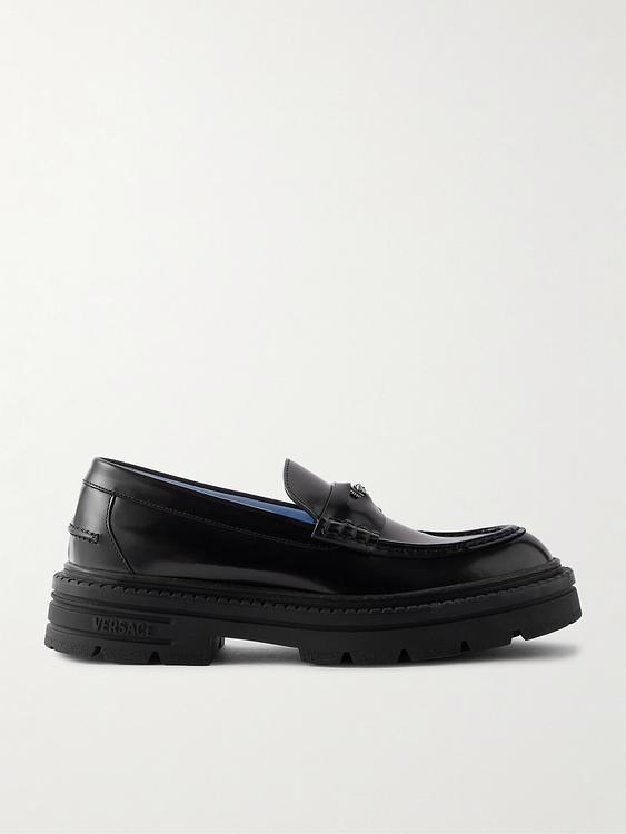 Black loafers from Versace