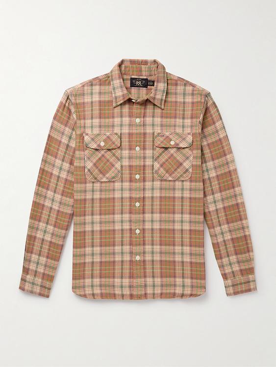 Checkered brown flannel shirt from RRL