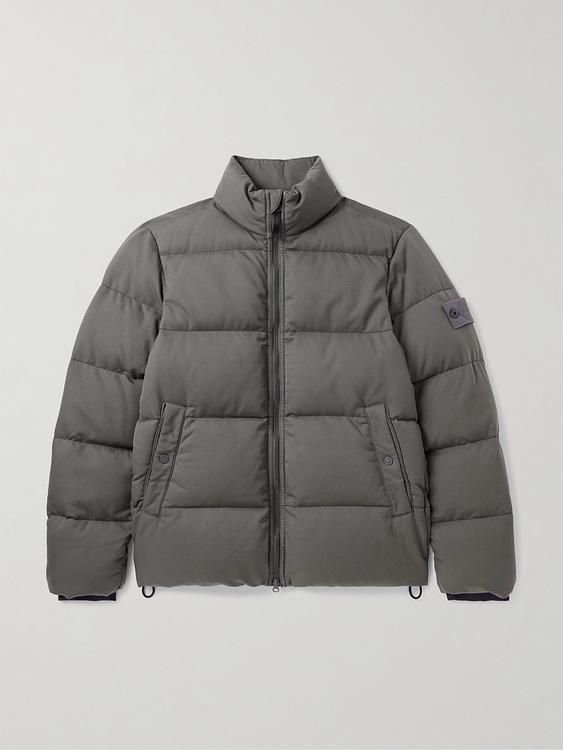 Dark grey down jacket from Stone Island