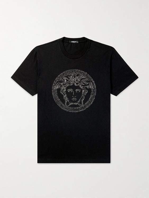 Print black t-shirt from Versace