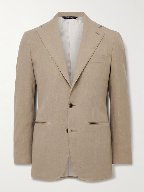 Taupe suit jacket from Saman Amel
