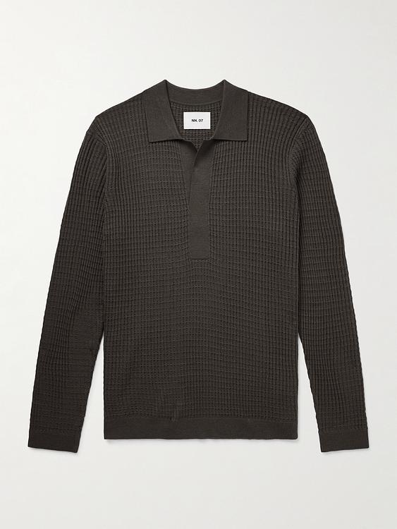 Black long sleeve polo shirt from NN07