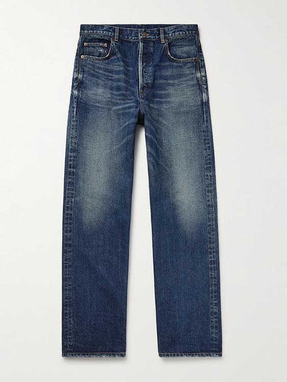 Dark blue wide-leg jeans from Saint Laurent