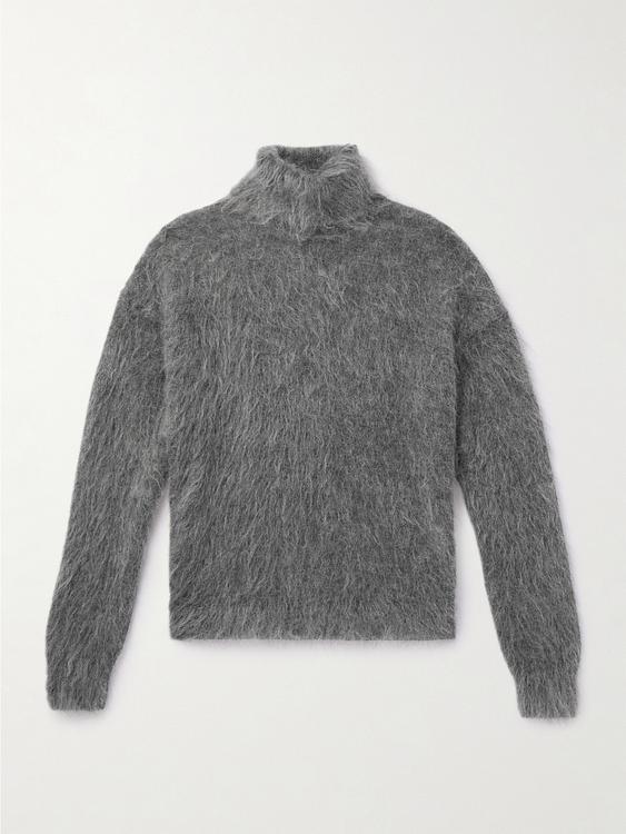 Grey turtleneck from Saint Laurent