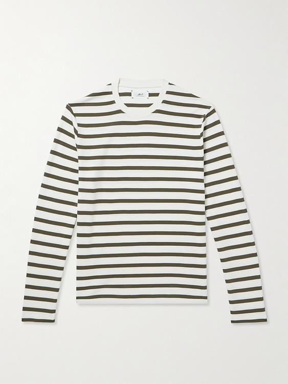 Striped green long sleeve t-shirt from Mr P.