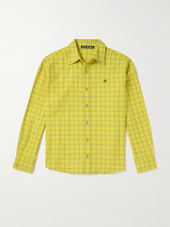 Checkered yellow casual shirt from Acne Studios