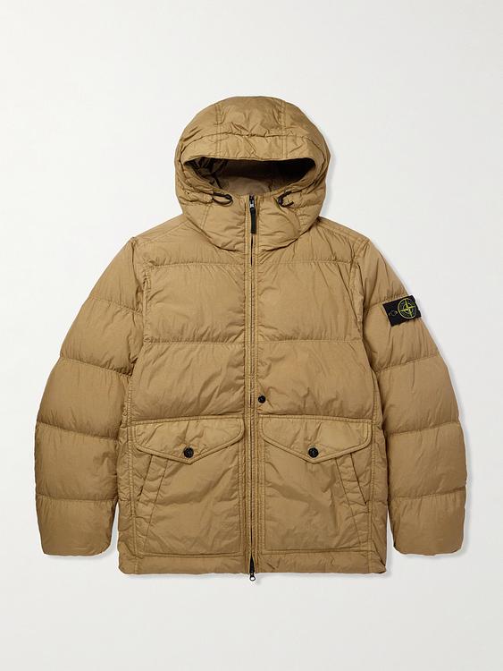 Brown down jacket from Stone Island