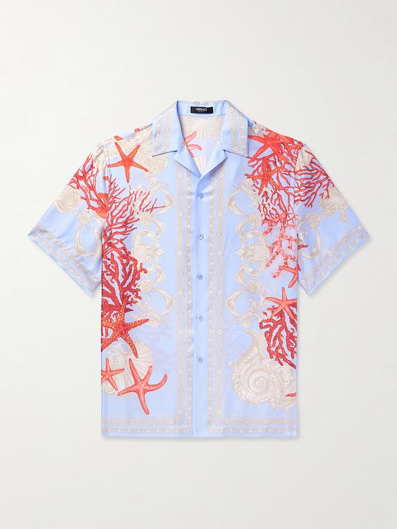 Light blue short sleeve shirt from Versace
