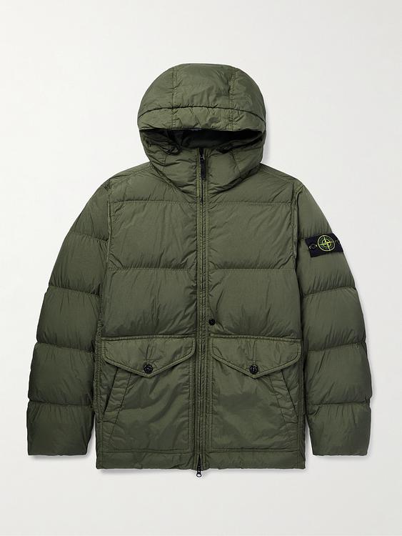 Dark green down jacket from Stone Island