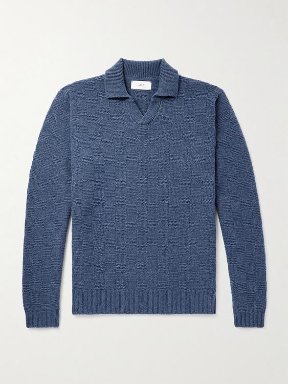 Blue long sleeve polo shirt from Mr P.