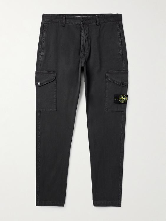 Black cargo trousers from Stone Island