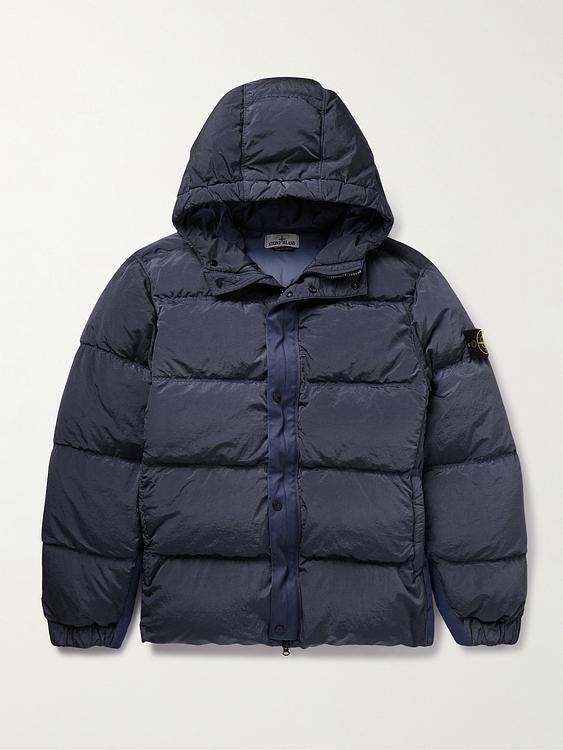 Dark grey down jacket from Stone Island