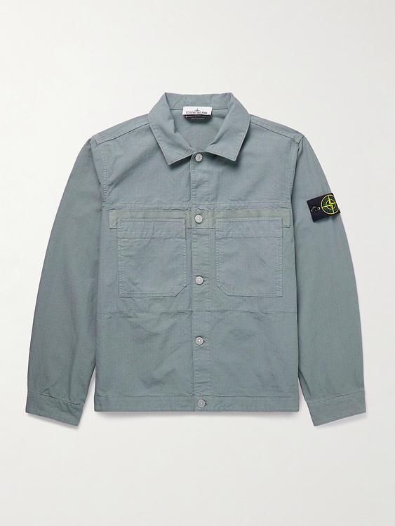 Grey overshirt from Stone Island