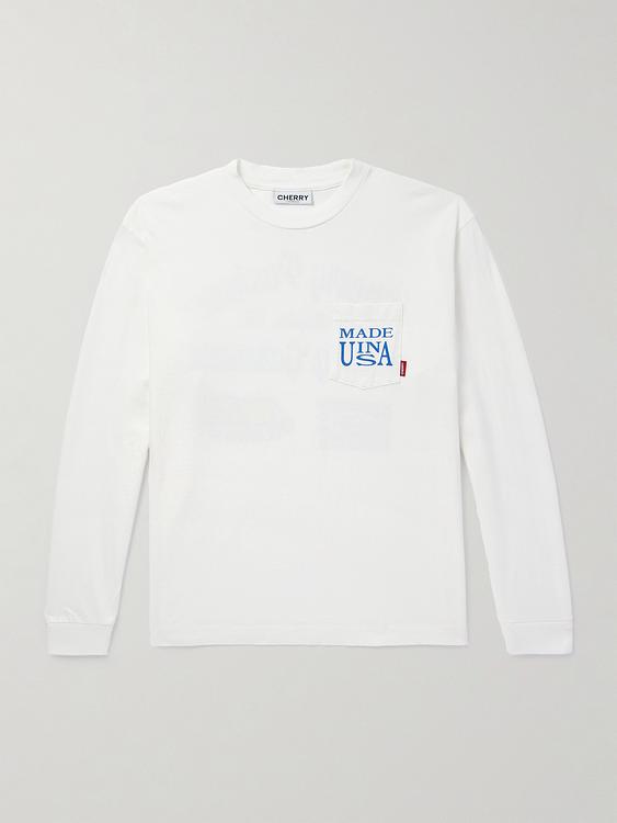 Print white long sleeve t-shirt from Cherry Los Angeles