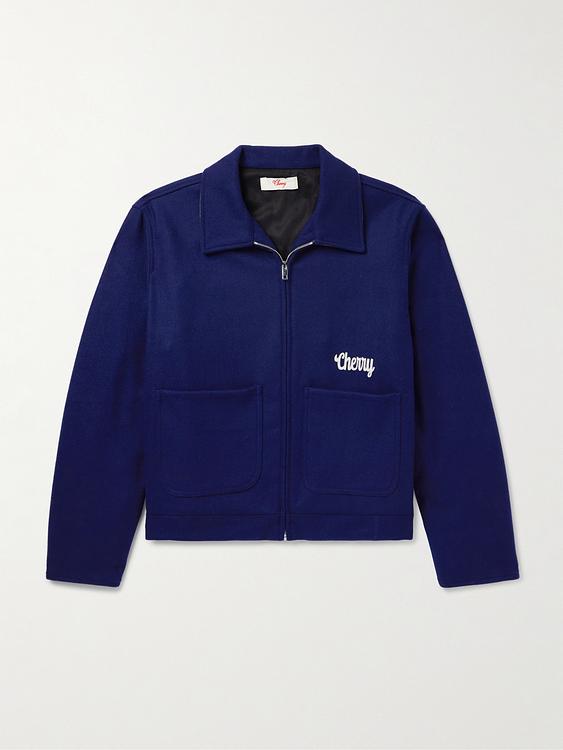 Print dark blue casual jacket from Cherry Los Angeles