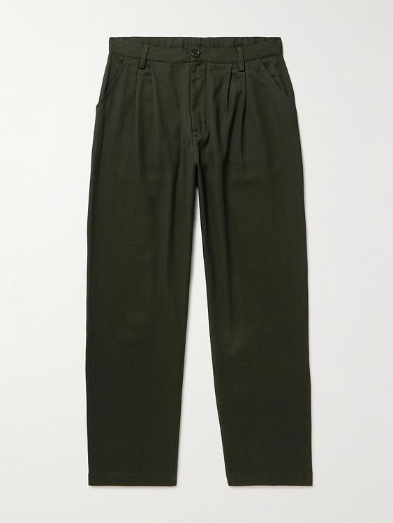 Dark green wide-leg casual trousers from Kardo