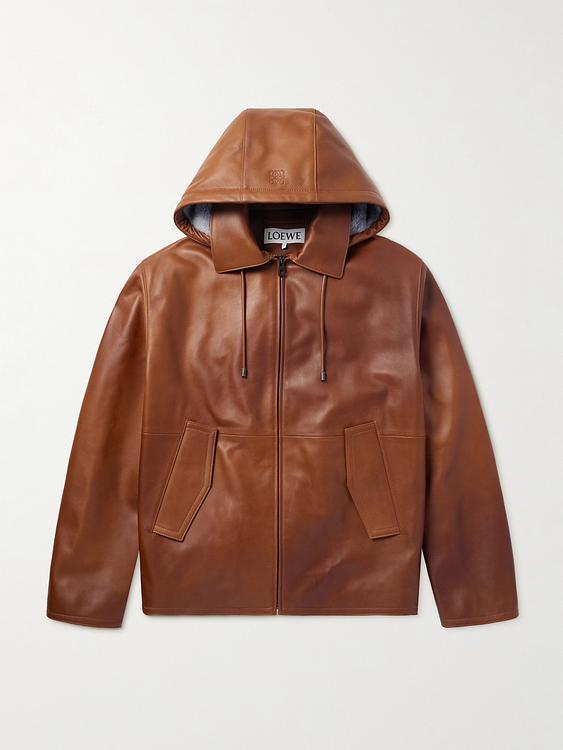Brown leather jacket from Loewe
