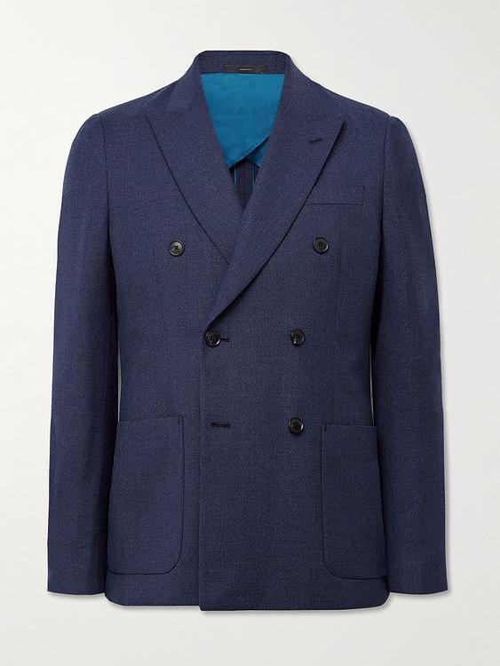 Dark blue double-breasted suit jacket from Paul Smith
