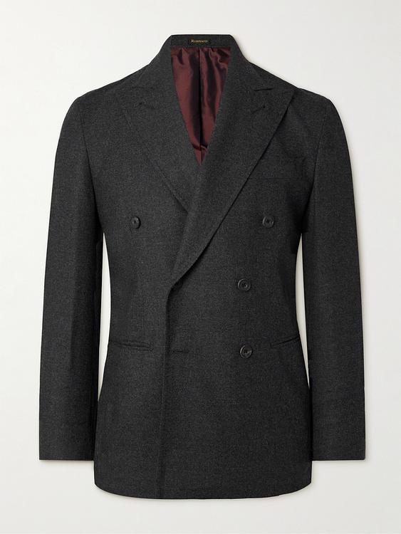 Black double-breasted suit jacket from Rubinacci