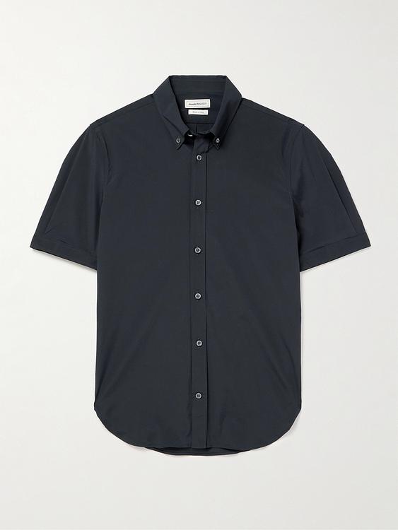 Dark grey short sleeve shirt from Alexander Mcqueen