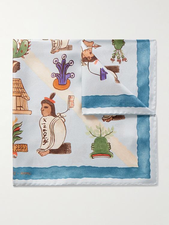 Grey pocket square from Rubinacci