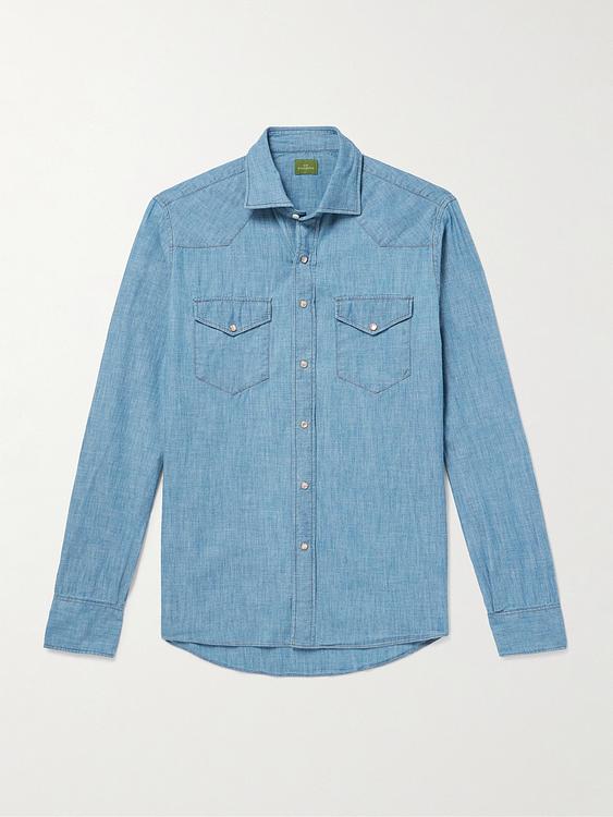 Blue denim shirt from Sid Mashburn
