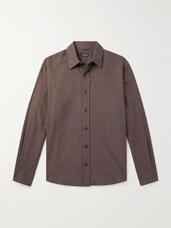 Taupe casual shirt from Zegna