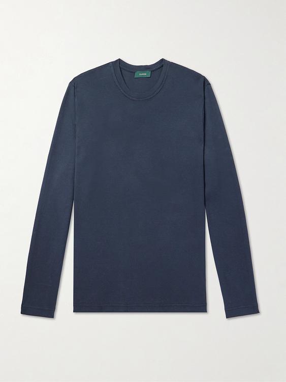 Dark blue long sleeve t-shirt from Incotex
