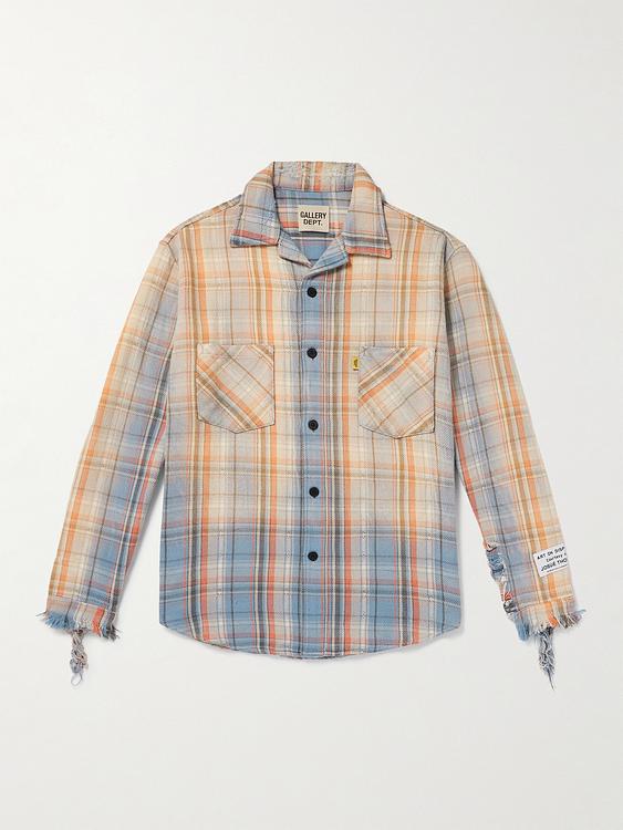 Checkered beige flannel shirt from Gallery Dept.