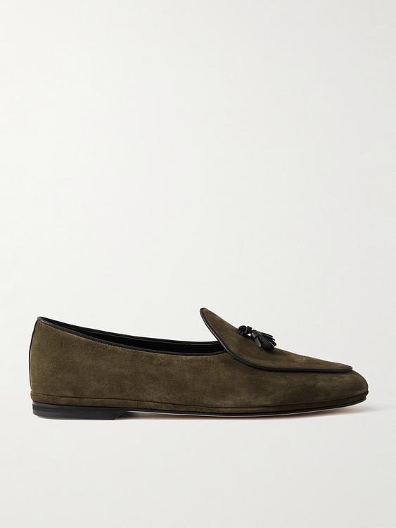 Dark green loafers from Rubinacci