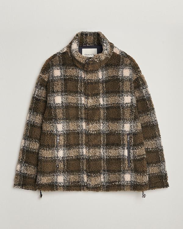 Checkered dark green fleece jacket from Gant