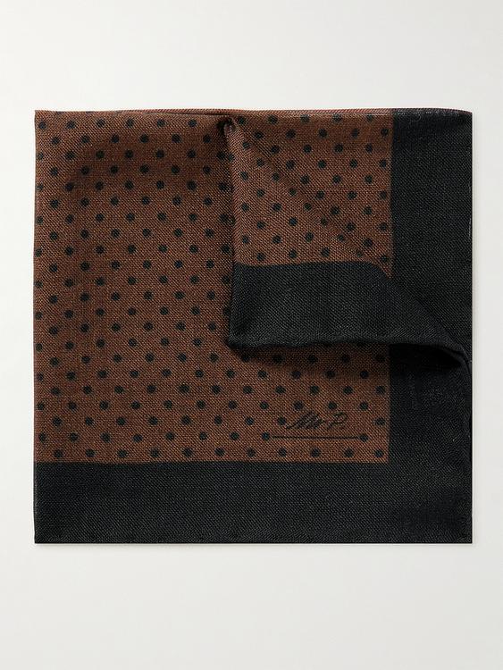 Dotted black pocket square from Mr P.