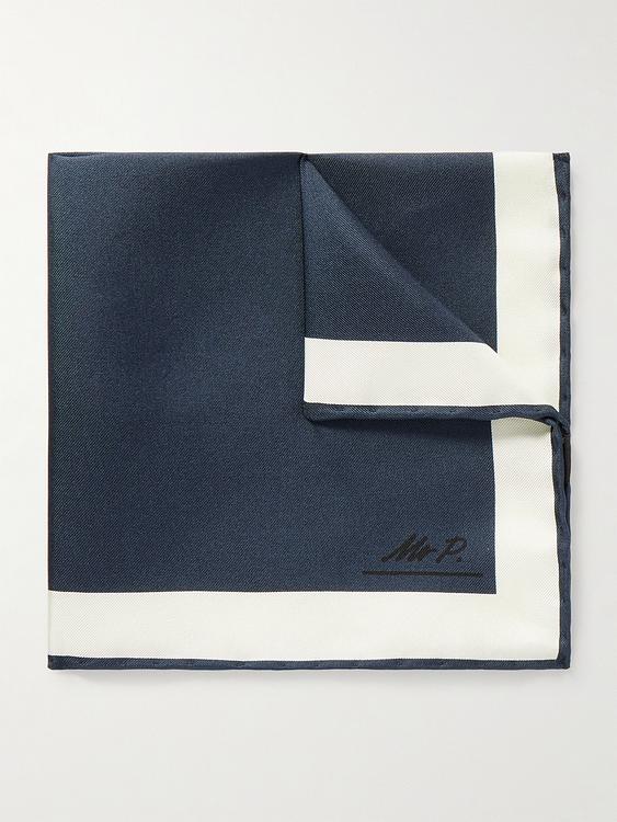 Dark grey pocket square from Mr P.