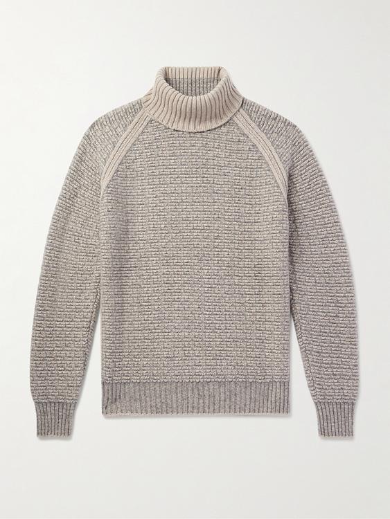Grey turtleneck from Zegna
