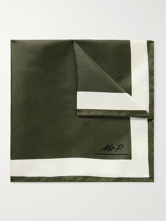 Dark green pocket square from Mr P.
