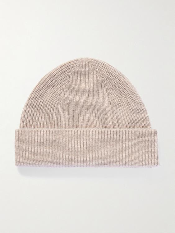 Beige beanie from Zegna