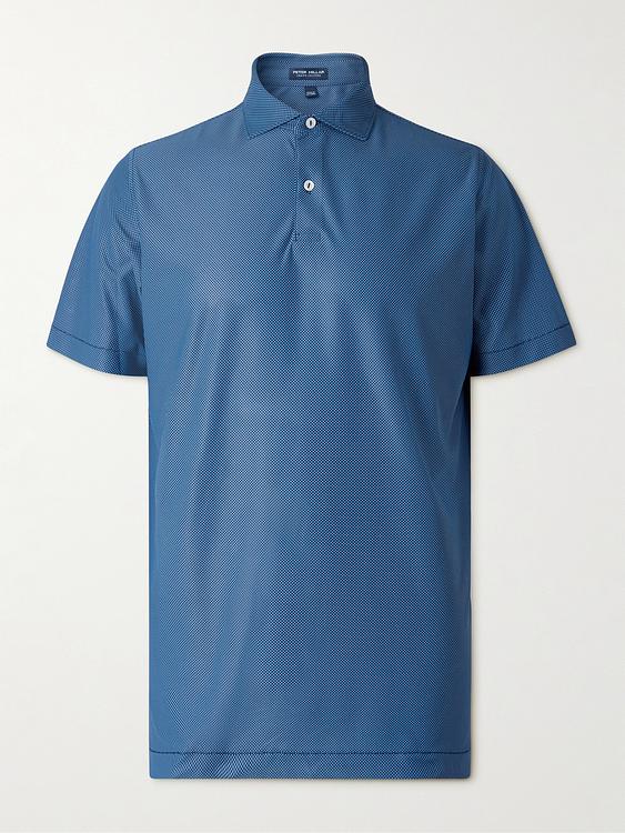 Dark blue short sleeve polo shirt from Peter Millar