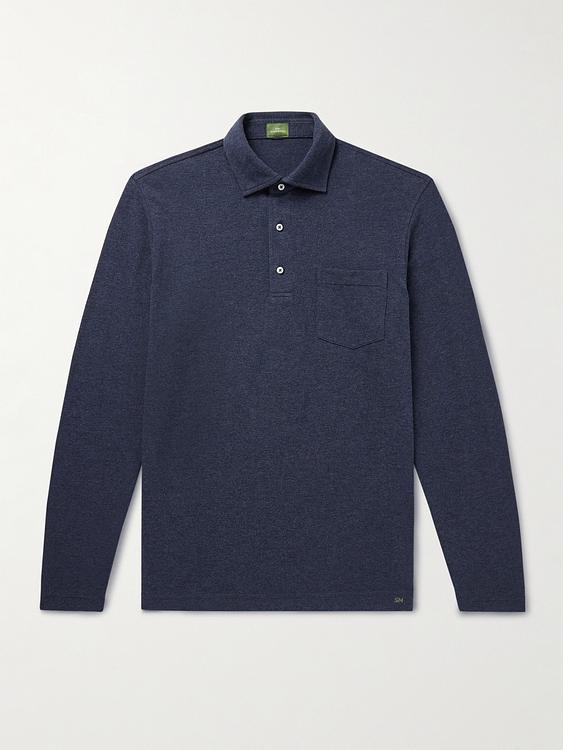 Dark grey long sleeve polo shirt from Sid Mashburn