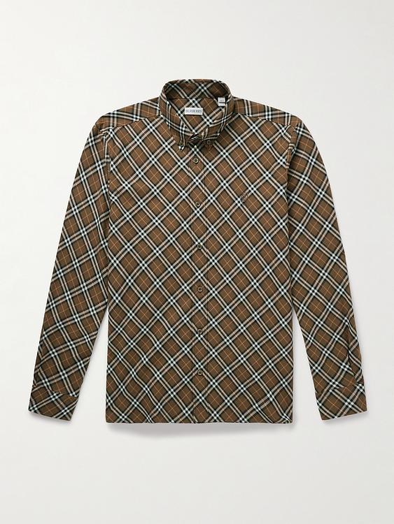 Checkered dark green casual shirt from Burberry