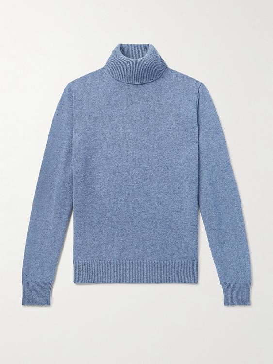Blue turtleneck from Incotex