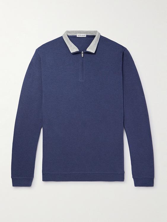Dark blue long sleeve polo shirt from Peter Millar