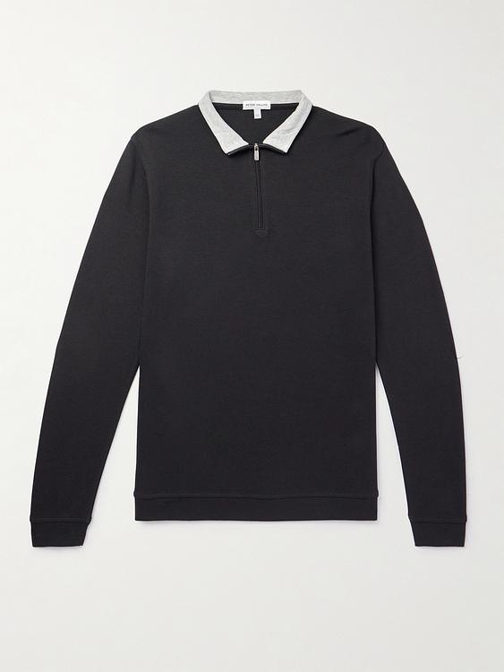 Black long sleeve polo shirt from Peter Millar