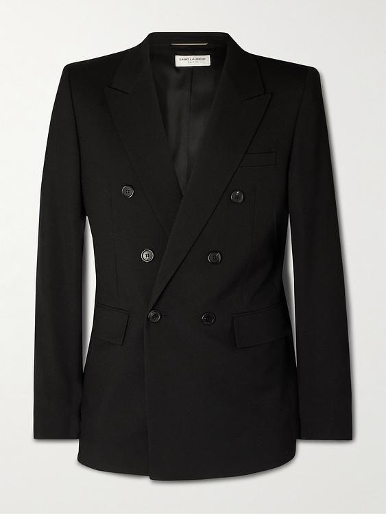 Black double-breasted blazer from Saint Laurent