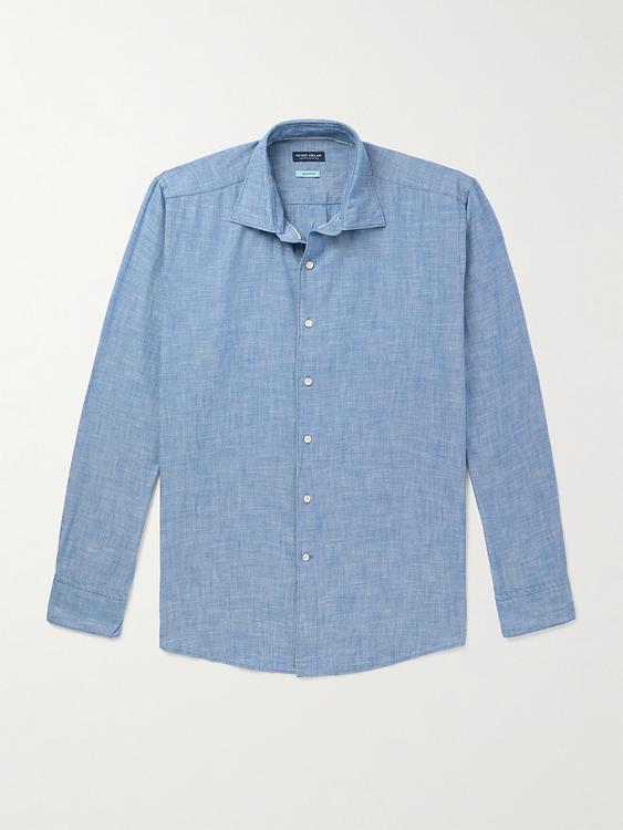 Blue casual shirt from Peter Millar