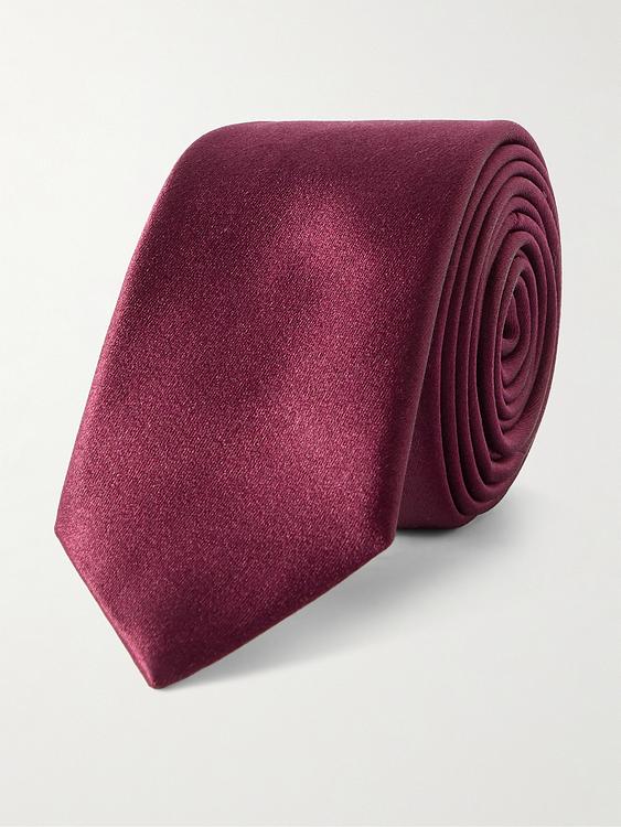 Dark red tie from Saint Laurent