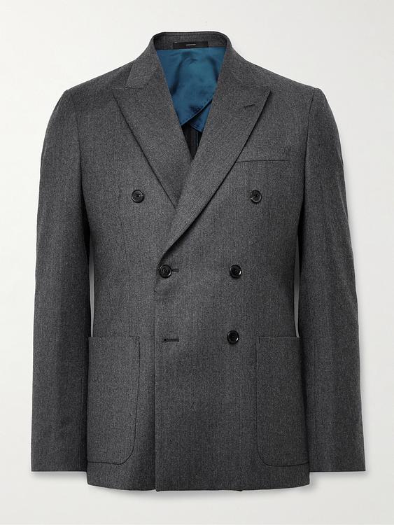 Dark grey double-breasted suit jacket from Paul Smith