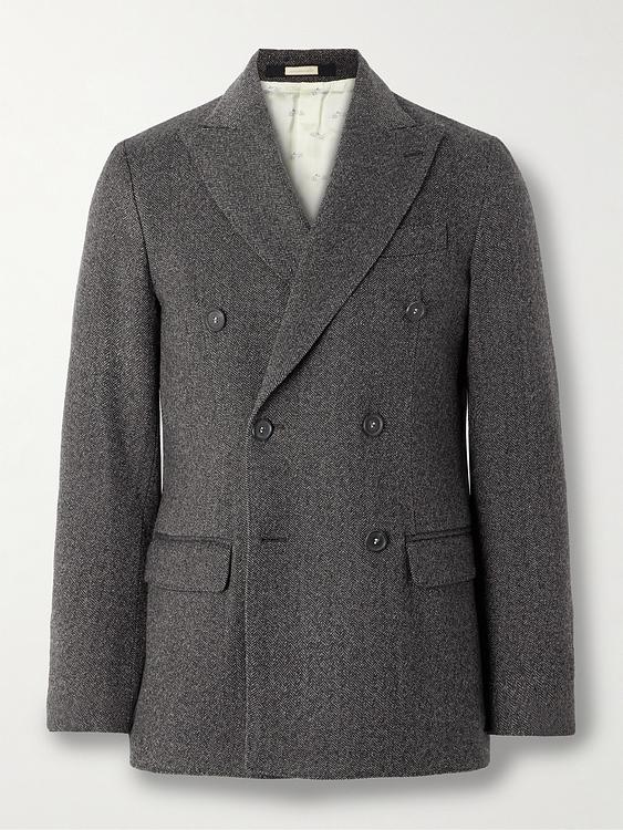 Black double-breasted suit jacket from Massimo Alba