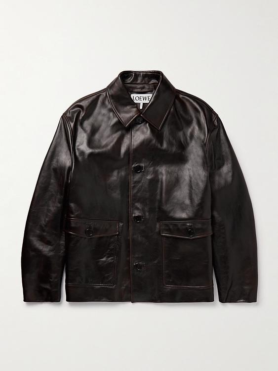 Black leather jacket from Loewe